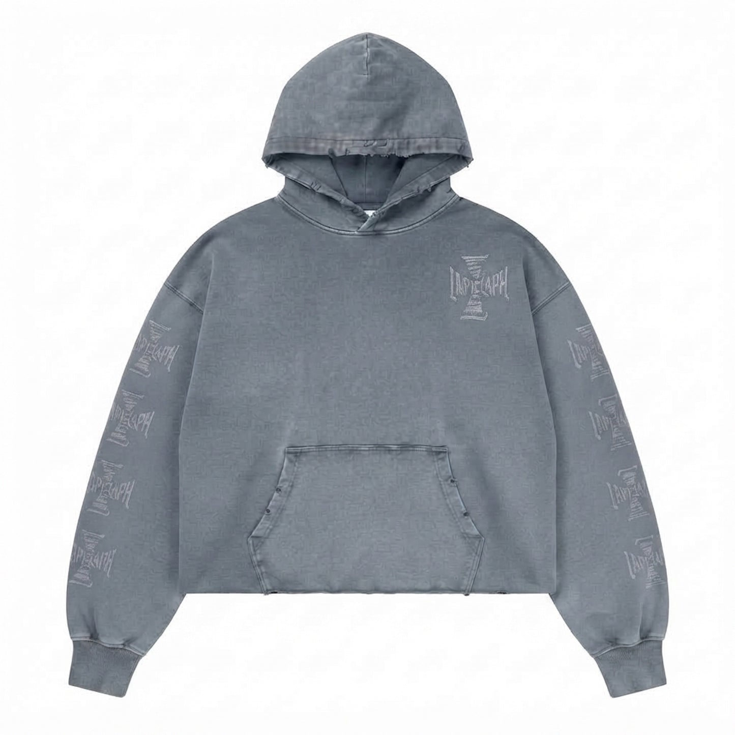 SWEAT-SHIRT CAPUCHE DISTRESSED CROSS