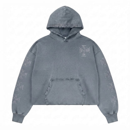 SWEAT-SHIRT CAPUCHE DISTRESSED CROSS
