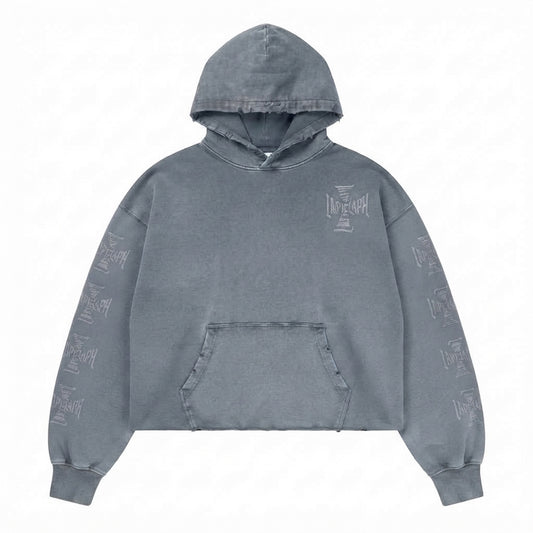 SWEAT-SHIRT CAPUCHE DISTRESSED CROSS